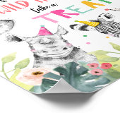 サンキューワイルドタイムサファリパーティー動物のサイン ポスター (角)