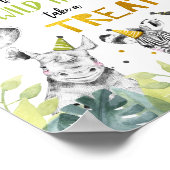 サンキューワイルドタイムサファリパーティー動物のサイン ポスター (角)