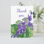サンキューワイルドバイオレットガーデンフラワーウォーター色 サンキューカード (スタンド正面)
