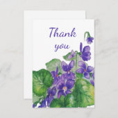 サンキューワイルドバイオレットガーデンフラワーウォーター色 サンキューカード (正面/裏面)