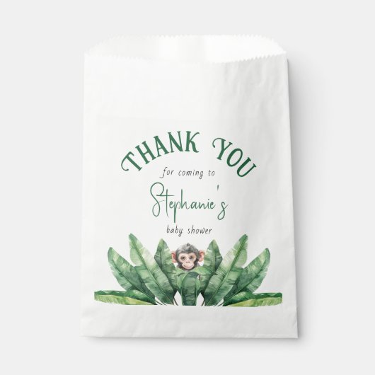 サンキューワイルドワンサファリ動物ベビーシャワー フェイバーバッグ (正面)