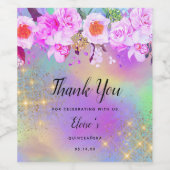 サンキューワインラベルレインボーフローラパーティー特典 ワインラベル (シングルラベル)