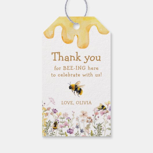 サンキューワンカワイベイビーシャワーガール誕生日 ギフトタグ (裏面)