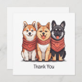 サンキューヴァレンティーンズデイ柴犬ドッグス サンキューカード (正面/裏面)