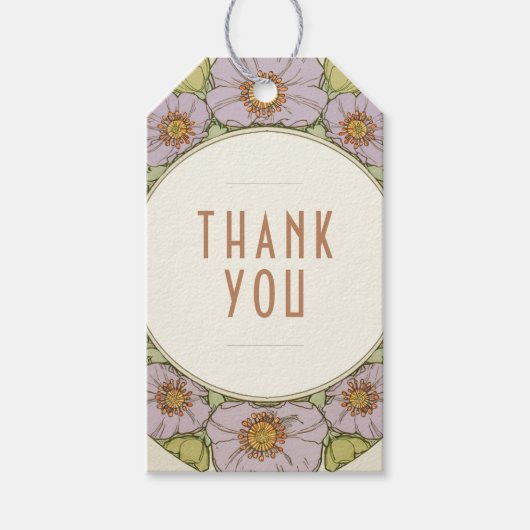 サンキューヴィンテージアールヌーボーミュシャギフトラベル ギフトタグ (正面)