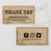 サンキューヴィンテージウエスタン紙インスタグラムディスカウント 名刺 (正面/裏面)