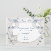 サンキューヴィンテージキャリッジアイボリーブルーギンガム サンキューカード (スタンド正面)