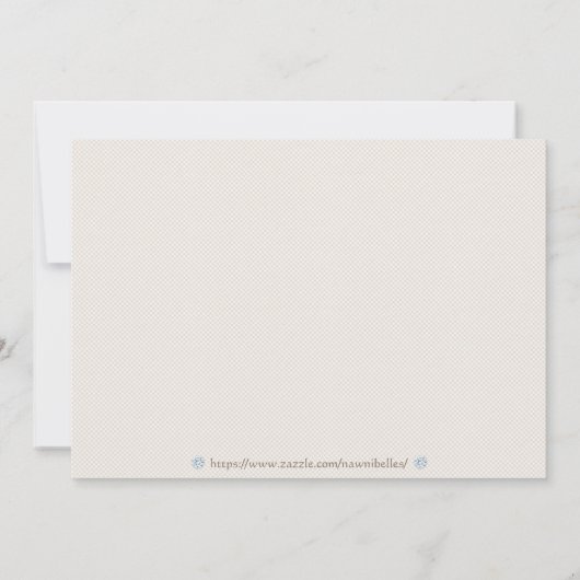 サンキューヴィンテージキャリッジアイボリーブルーギンガム サンキューカード (裏面)