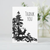 サンキューヴィンテージシカ動物自然アート サンキューカード (スタンド正面)