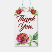 サンキューヴィンテージレッドローゼズウォーター色フローラ ギフトタグ (正面)