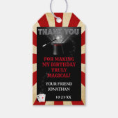 サンキューヴィンテージ魔法ショー誕生日メッセージカード ギフトタグ (正面)