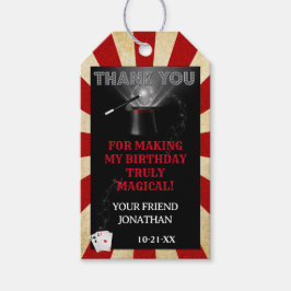 サンキューヴィンテージ魔法ショー誕生日メッセージカード ギフトタグ