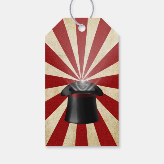 サンキューヴィンテージ魔法ショー誕生日メッセージカード ギフトタグ (裏面)