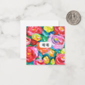 サンキュー中国のマンダリンシーシー鮮やかフローラ ノートカード (正面/裏面インサイチュ)