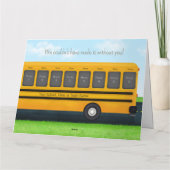 サンキュー先生イエロースクールバス16枚の写真カード カード (裏面)