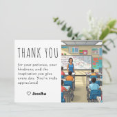 サンキュー先生カードエレガント評価デザイン サンキューカード (スタンド正面)