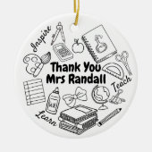サンキュー先生ドードルオーナメント セラミックオーナメント (正面)