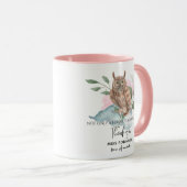 サンキュー先生モダンウォーターカラーフクロウ マグカップ (正面右)