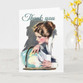 サンキュー先生ヴィンテージレディーグローブ歴史地域 カード (黄色い花)