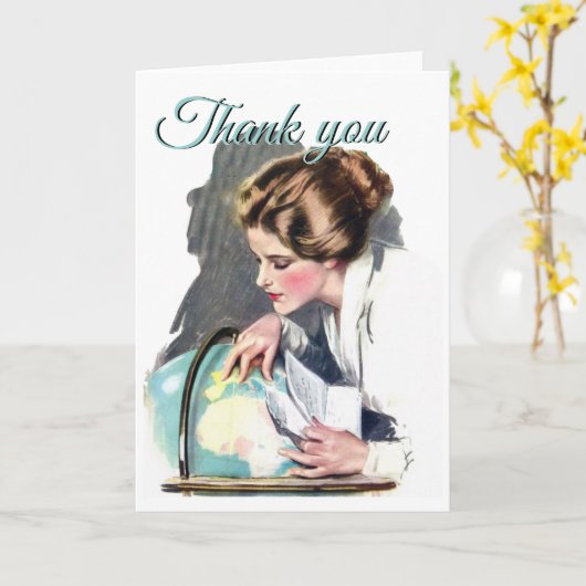 サンキュー先生ヴィンテージレディーグローブ歴史地域 カード (黄色い花)