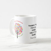 サンキュー先生感謝レインボーハートツリー コーヒーマグカップ (正面左)