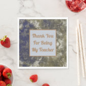 サンキュー先生感謝金ゴールドブルー教室 スタンダードランチョンナプキン (インサイチュ)