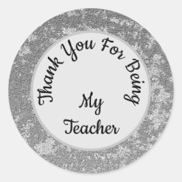 サンキュー先生男女兼用グレイ大理石クラス ラウンドシール