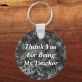 サンキュー先生白黒抽象芸術パターン キーホルダー (正面)