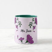 サンキュー先生紫フローラ感謝 マグカップ (中央)