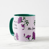 サンキュー先生紫フローラ感謝 マグカップ (正面左)