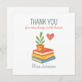 サンキュー先生 – ハートフェルト – フラットカード (正面/裏面)