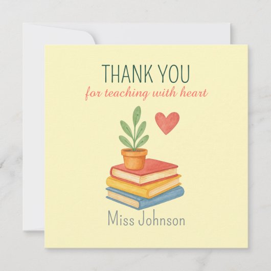 サンキュー先生 – ハートフェルト – フラットカード (正面)