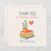 サンキュー先生 – ハートフェルト – フラットカード (正面/裏面)