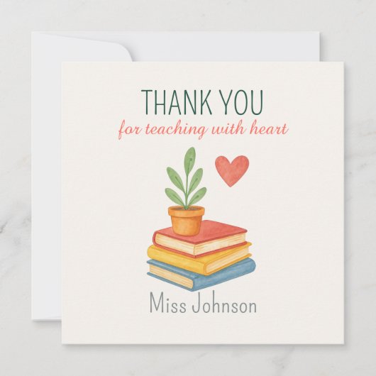サンキュー先生 – ハートフェルト – フラットカード (正面)