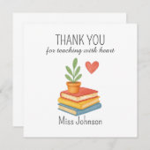 サンキュー先生 – ハートフェルト – フラットカード (正面/裏面)