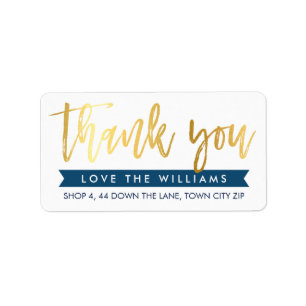 サンキュー差出人住所手札金ゴールド海軍 ラベル