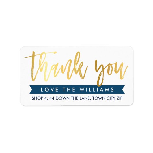 サンキュー差出人住所手札金ゴールド海軍 ラベル (正面)