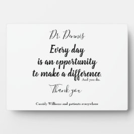 サンキュー引用文医療白黒タイポグラフィ フォトプラーク