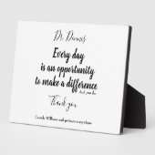 サンキュー引用文医療白黒タイポグラフィ フォトプラーク (側面)