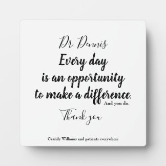 サンキュー引用文医療白黒タイポグラフィ フォトプラーク