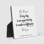 サンキュー引用文医療白黒タイポグラフィ フォトプラーク (正面)