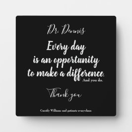 サンキュー引用文医療白黒タイポグラフィ フォトプラーク