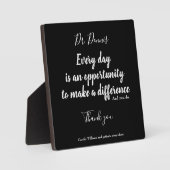 サンキュー引用文医療白黒タイポグラフィ フォトプラーク (正面)