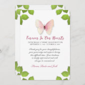 サンキュー悔やみや弔慰バタフライメモリアルカード サンキューカード (正面/裏面)