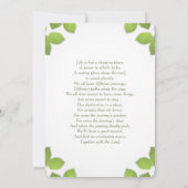 サンキュー悔やみや弔慰バタフライメモリアルカード サンキューカード (裏面)