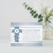 サンキュー悔やみや弔慰ブルーフローラクロスポストカード ポストカード (スタンド正面)