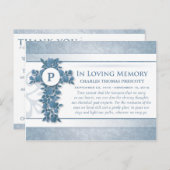 サンキュー悔やみや弔慰ブルーフローラクロスポストカード ポストカード (正面/裏面)