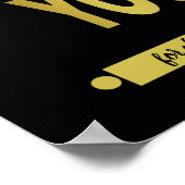 サンキュー感謝ブラックタイポグラフィ ポスター (角)