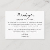 サンキュー抱き枕バスケットアコモデー結婚ション プレイスカード (正面)