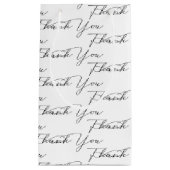 サンキュー文字オンホワイト スモールペーパーバッグ (正面)